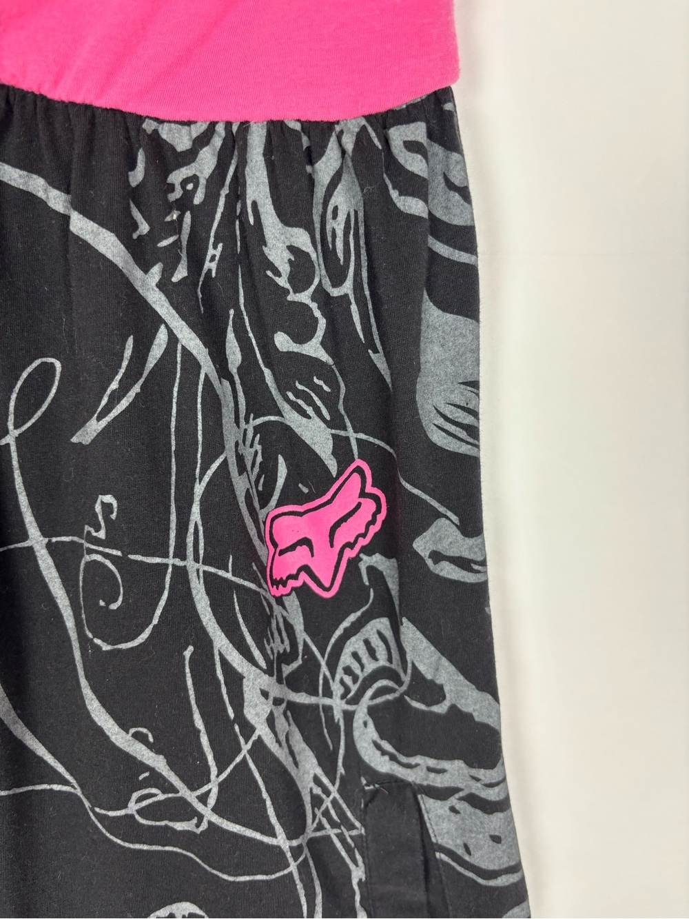 Fox Dress Size Small Strapless Babydoll Mini Pink Black Y2K Streetwear Racing - Picture 3 of 8